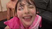 Asian cumshot on face